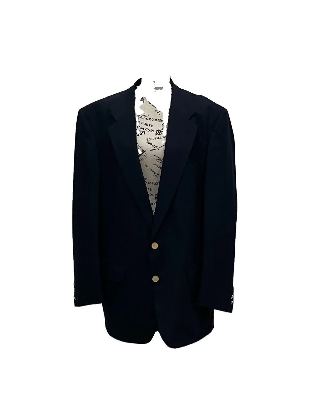 Burberrys Rutlands Navy Blue 100% Pure Wool Blazer 48R Men’s Gold Button Sport